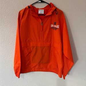 Champion Hope College Windbreaker Jacket Medium Unisex Orange Pullover Hoodie